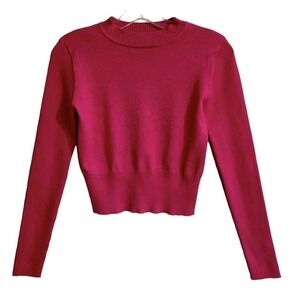 Say What Sweater Women Size Medium Pink Cotton Blend Long Sleeve Vintage Y2K